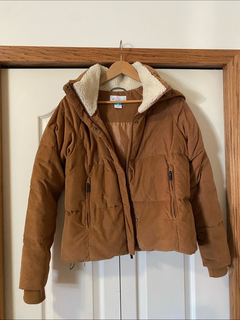 Women's Columbia Tan Sherpa-Lined Puffer Jacket - real down filled
